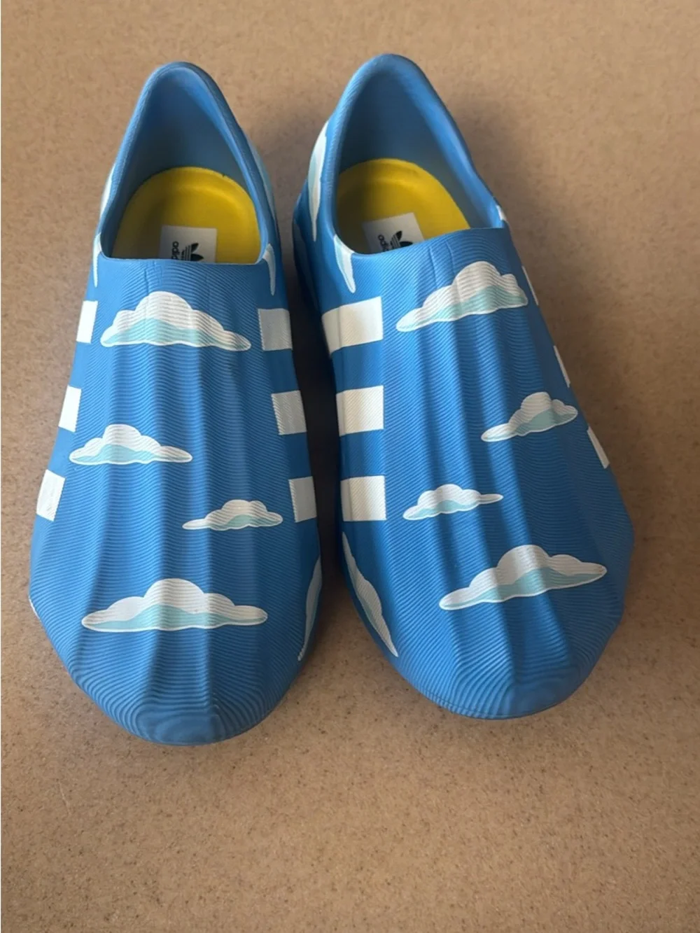 adidas Kids Slip-On Sneakers in Blue with White Cloud Print